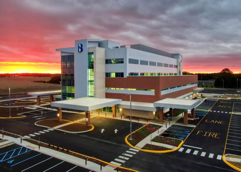 Beebe Healthcare’s Specialty Surgical Hospital at the Rehoboth Health Campus opened in May 2022. Conveniently located off Rt. 24 on Warrington Road, it offers a streamlined experience for surgical patients and physicians alike, and focuses on enhancements for short-stay, planned surgical procedures. Specialty Surgical Hospital building at Rehoboth Health Campus